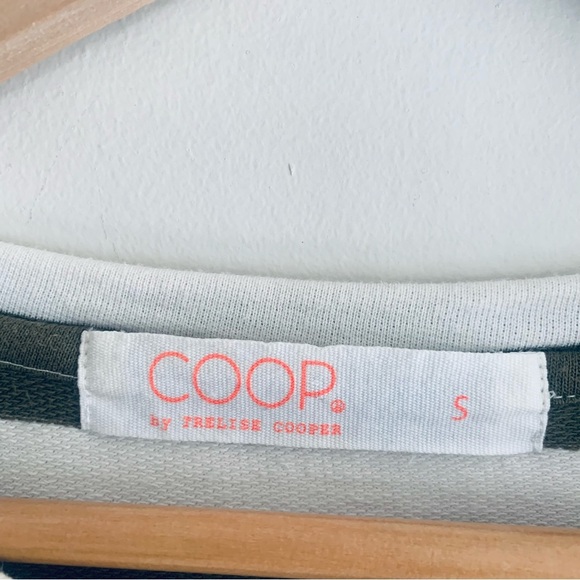 COOP by Frelise Cooper Khaki White Stripe Knee Length T Shirt Dress Women's SM - Picture 13 of 16